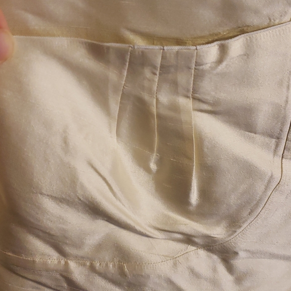 XL cream silk short lightweight jacket, silk lined - Picture 4 of 7